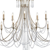 Celine 122cm 15 Light Crystal Chandelier - Aged Silver