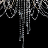 Celine 122cm 15 Light Crystal Chandelier - Aged Silver