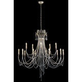 Celine 122cm 15 Light Crystal Chandelier - Aged Silver
