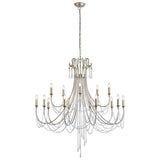 Celine 122cm 15 Light Crystal Chandelier - Aged Silver