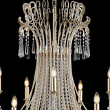 Celine 158cm 28 Light Crystal Chandelier - Aged Silver