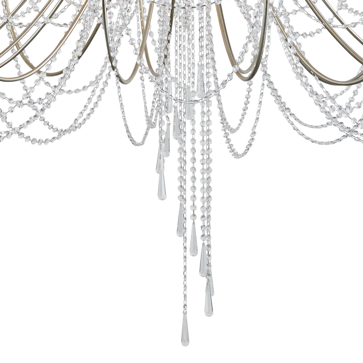 Celine 158cm 28 Light Crystal Chandelier - Aged Silver