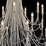 Celine 158cm 28 Light Crystal Chandelier - Aged Silver