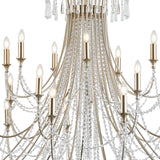 Celine 158cm 28 Light Crystal Chandelier - Aged Silver