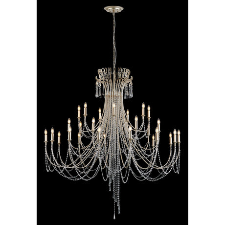 Celine 158cm 28 Light Crystal Chandelier - Aged Silver