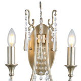 Celine 2 Light Crystal Wall Light - Aged Silver