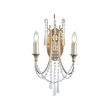 Celine 2 Light Crystal Wall Light - Aged Silver