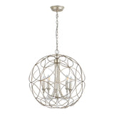 Celine 61cm Sphere 5 Light Crystal Chandelier - Aged Silver