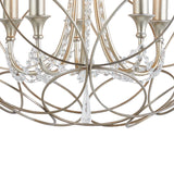 Celine 61cm Sphere 5 Light Crystal Chandelier - Aged Silver