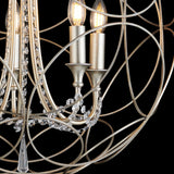 Celine 61cm Sphere 5 Light Crystal Chandelier - Aged Silver