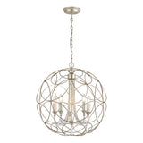 Celine 61cm Sphere 5 Light Crystal Chandelier - Aged Silver
