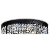Celsa 4 Light Faux Leather Crystal Flush Ceiling Light - Black
