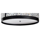Celsa 4 Light Faux Leather Crystal Flush Ceiling Light - Black