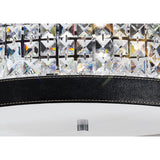Celsa 4 Light Faux Leather Crystal Flush Ceiling Light - Black