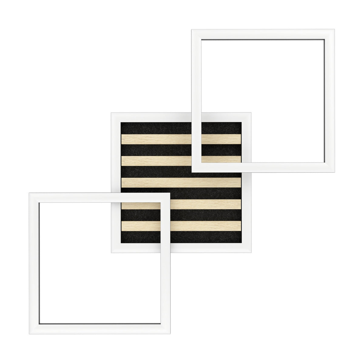 Cembrano LED Flush Ceiling Light 65.5cm - Black & Natural