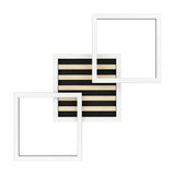 Cembrano LED Flush Ceiling Light 65.5cm - Black & Natural