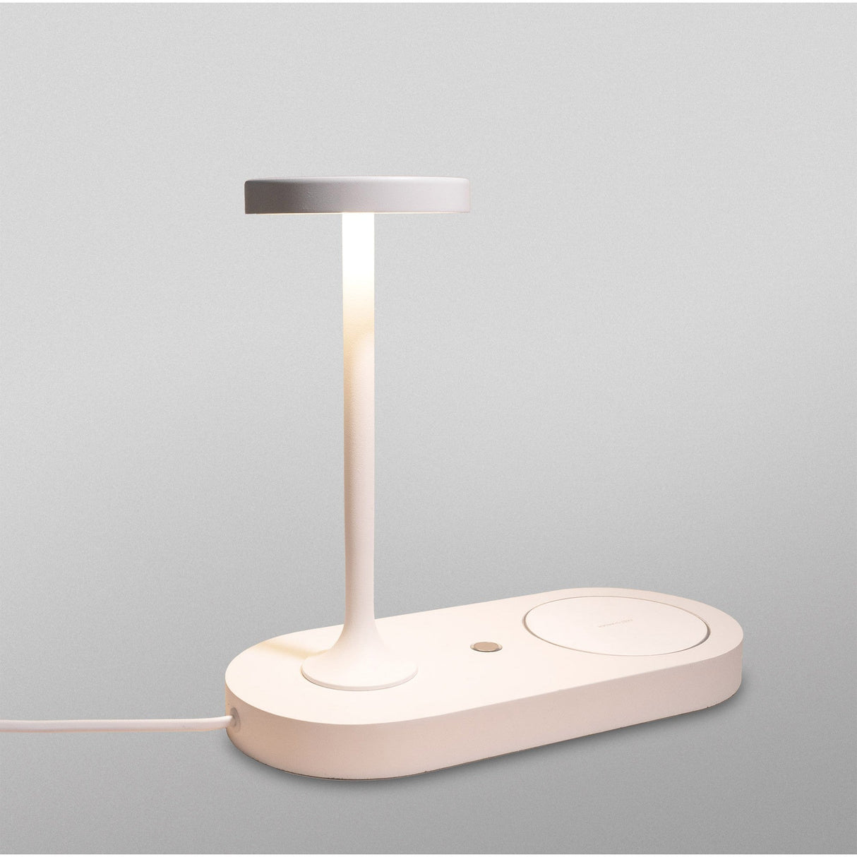 Ceres LED Table Lamp With Mobile Phone Charger & USB Charger - White