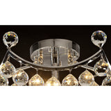 Cesto 6 Light Crystal Semi-Flush Ceiling Light - Polished Chrome