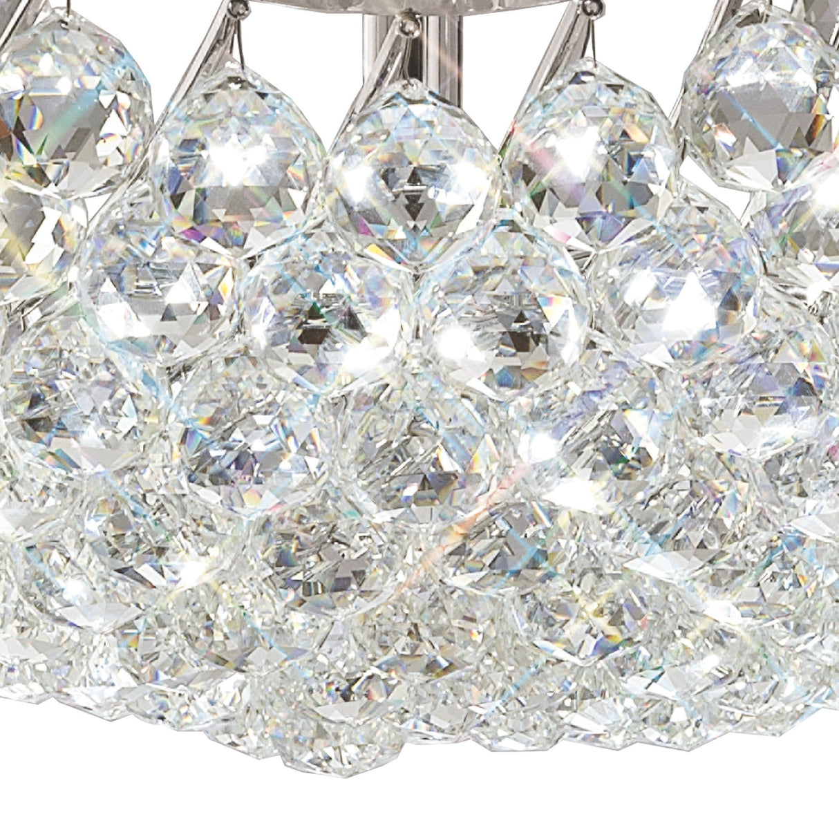 Cesto 6 Light Crystal Semi-Flush Ceiling Light - Polished Chrome