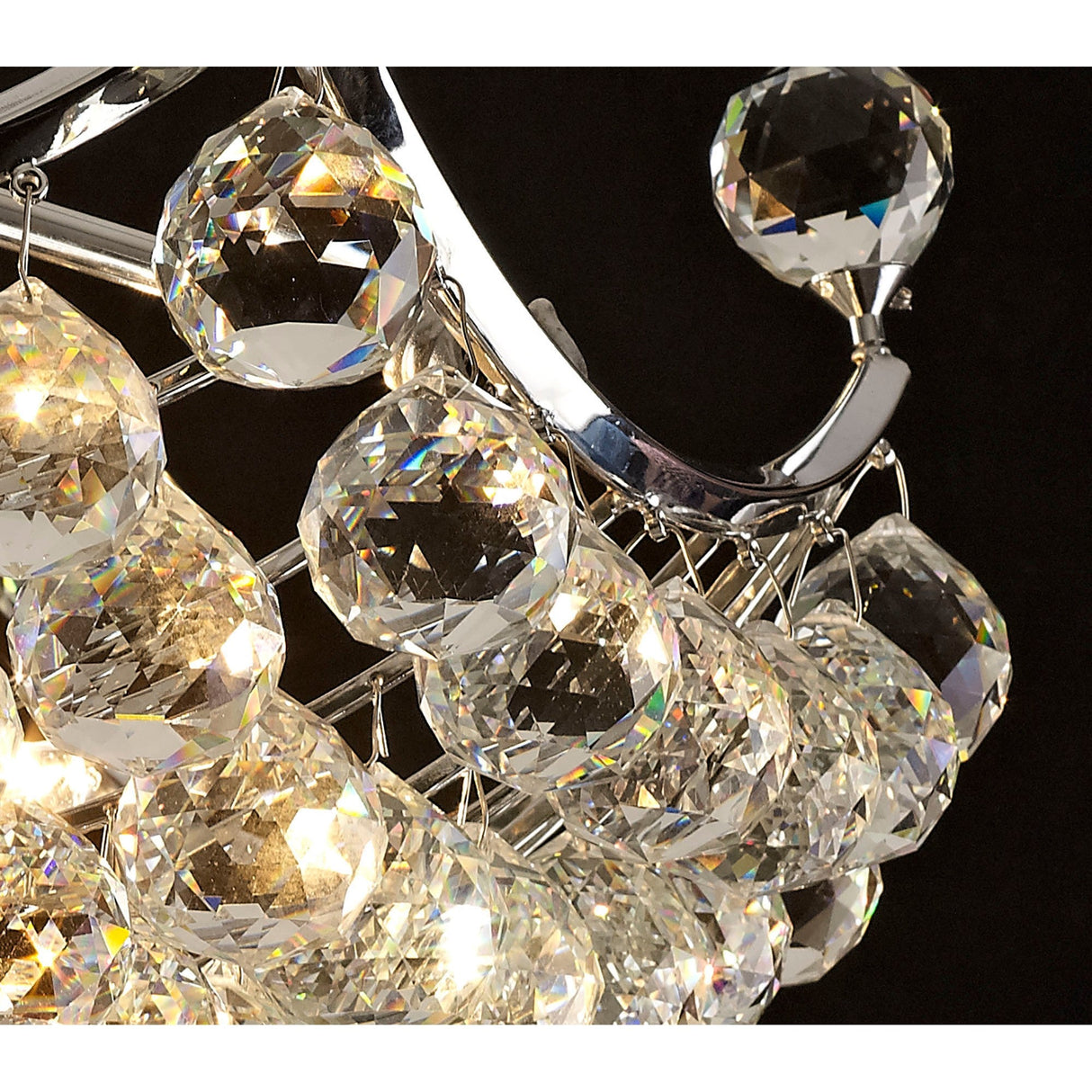 Cesto 6 Light Crystal Semi-Flush Ceiling Light - Polished Chrome