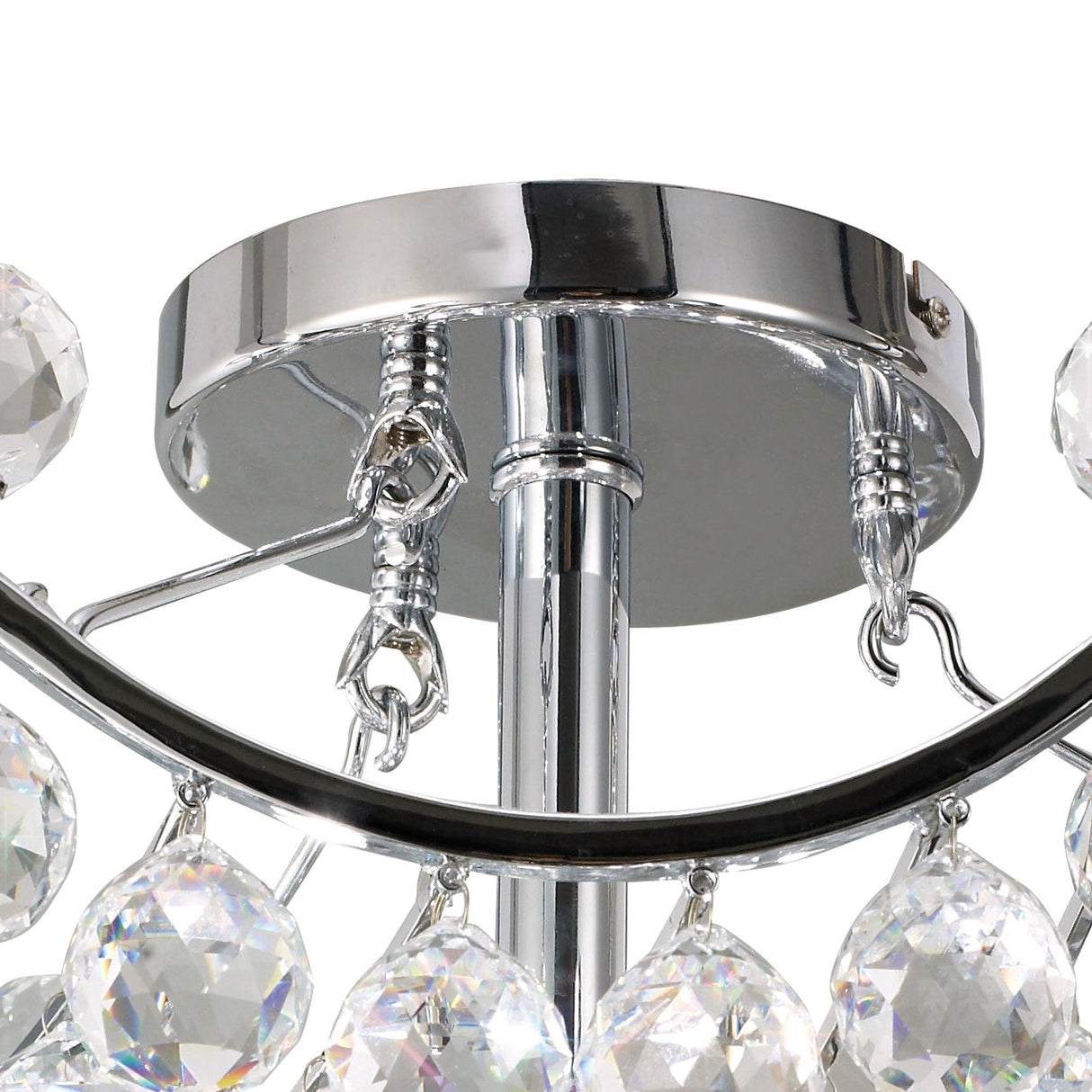 Cesto 4 Light Crystal Semi-Flush Ceiling Light - Polished Chrome