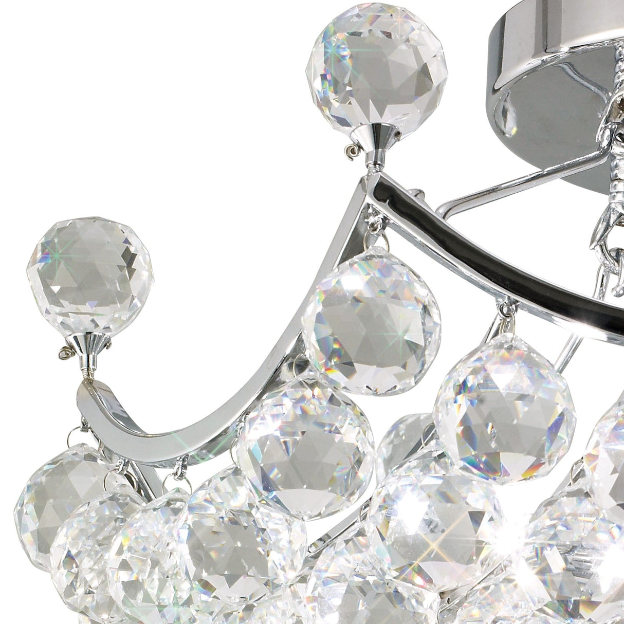 Cesto 4 Light Crystal Semi-Flush Ceiling Light - Polished Chrome