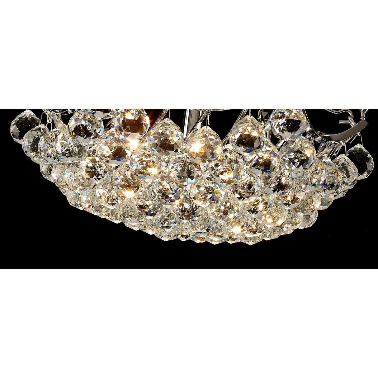 Cesto 4 Light Crystal Semi-Flush Ceiling Light - Polished Chrome