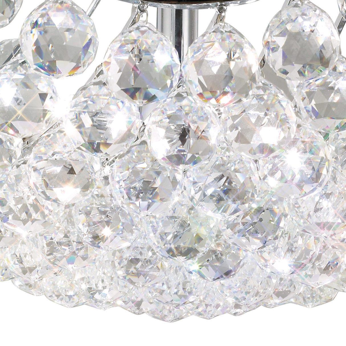 Cesto 4 Light Crystal Semi-Flush Ceiling Light - Polished Chrome