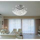 Cesto 4 Light Crystal Semi-Flush Ceiling Light - Polished Chrome