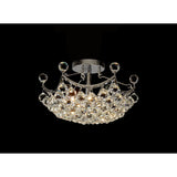 Cesto 4 Light Crystal Semi-Flush Ceiling Light - Polished Chrome