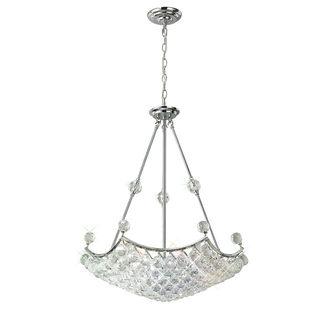 Cesto 60cm 10 Light Crystal Chandelier - Polished Chrome