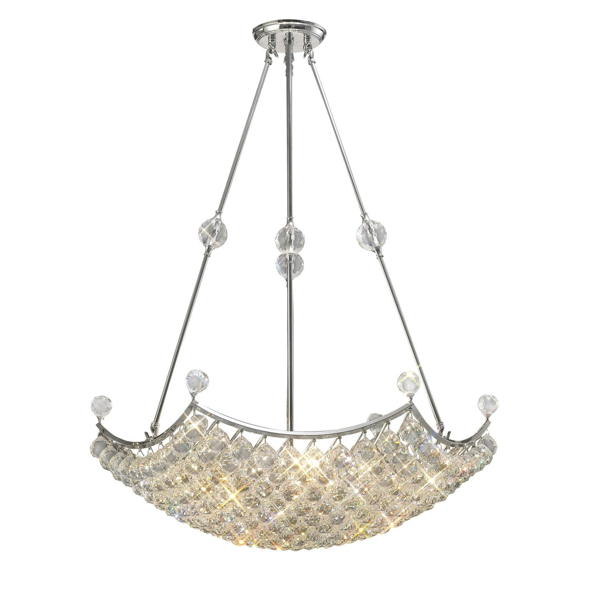 Cesto 80cm Grand 12 Light Crystal Chandelier - Polished Chrome