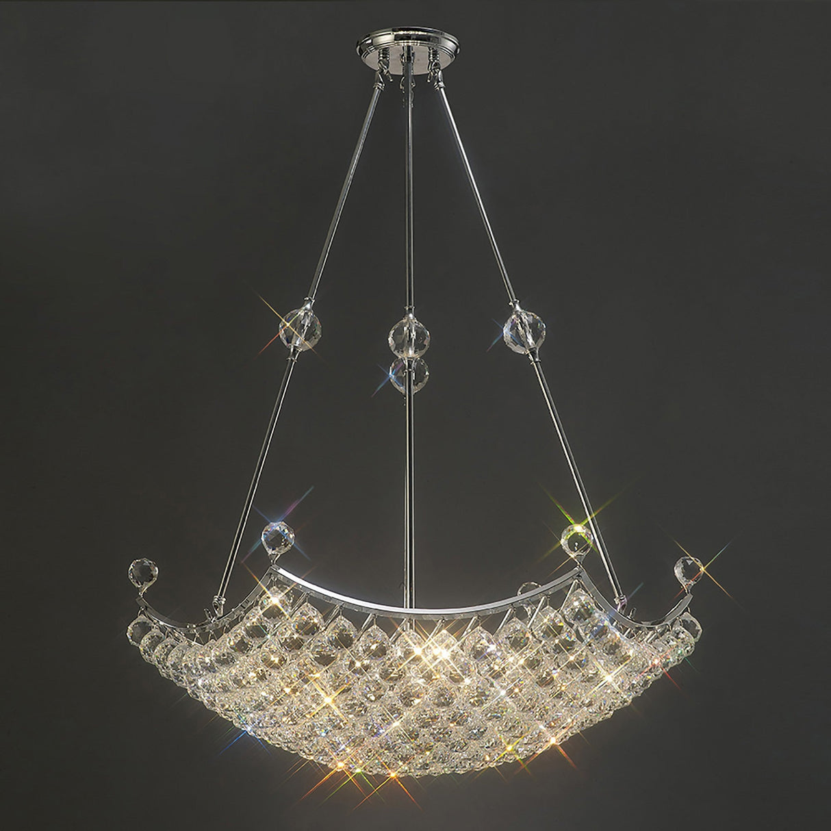 Cesto 80cm Grand 12 Light Crystal Chandelier - Polished Chrome