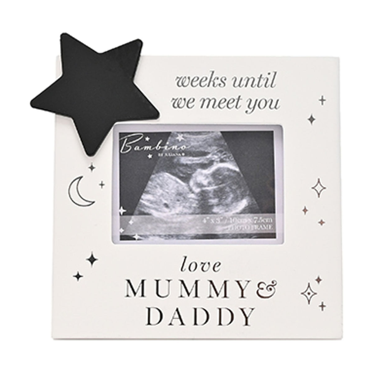 Mummy & Daddy Countdown Scan MDF Photo Frame 4 x 3in - White