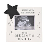Mummy & Daddy Countdown Scan MDF Photo Frame 4 x 3in - White