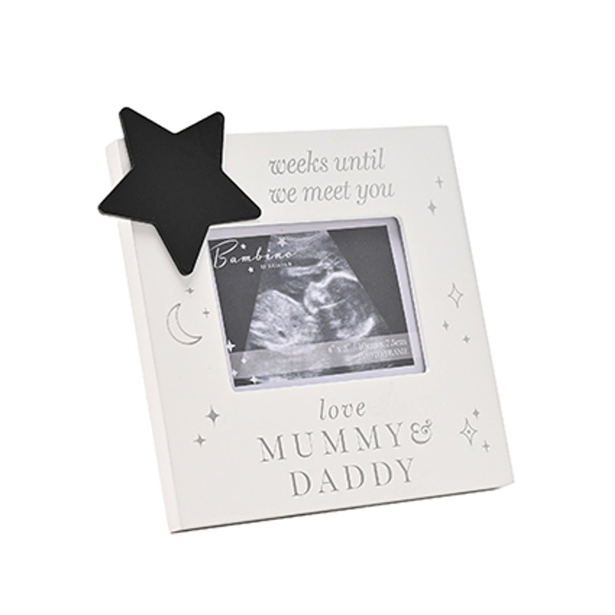 Mummy & Daddy Countdown Scan MDF Photo Frame 4 x 3in - White