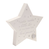 Star MDF Mantel Plaque with Raised Silver Heart - White