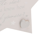 Star MDF Mantel Plaque with Raised Silver Heart - White