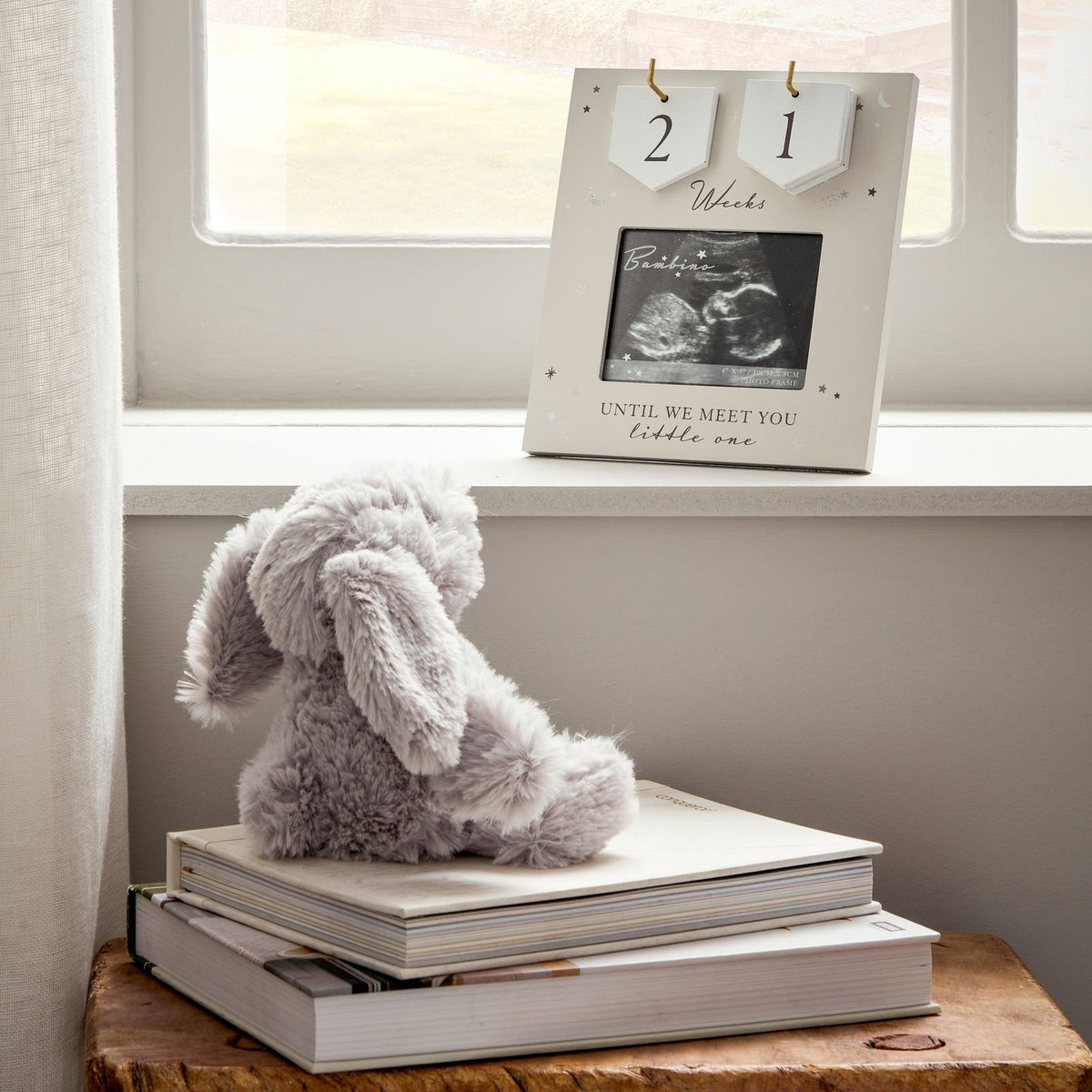 Baby Scan Arrival Countdown MDF Photo Frame 4 x 3in - Grey