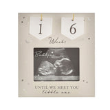 Baby Scan Arrival Countdown MDF Photo Frame 4 x 3in - Grey