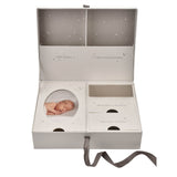 Starry Teddy Bear Baby Keepsake Box with Drawers - White