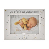 My First Grandchild Starry Resin Photo Frame 6 x 4in - White