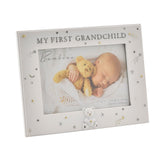 My First Grandchild Starry Resin Photo Frame 6 x 4in - White