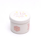 Baby Girl Piggy Ceramic Money Box with Tooth & Curl Set - White