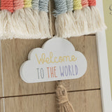 Macrame Rainbow and Cloud MDF Photo Frame 6 x 4in - Brown