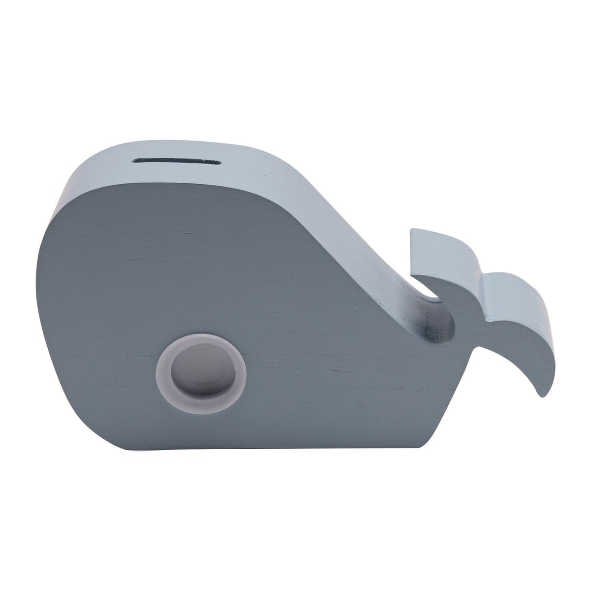 Whale MDF Money Box with Coin Slot and Stopper 19.8cm - Blue