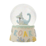 Roar Dinosaur Glitter Water Globe Resin Ornament - Cream