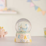 Roar Dinosaur Glitter Water Globe Resin Ornament - Cream