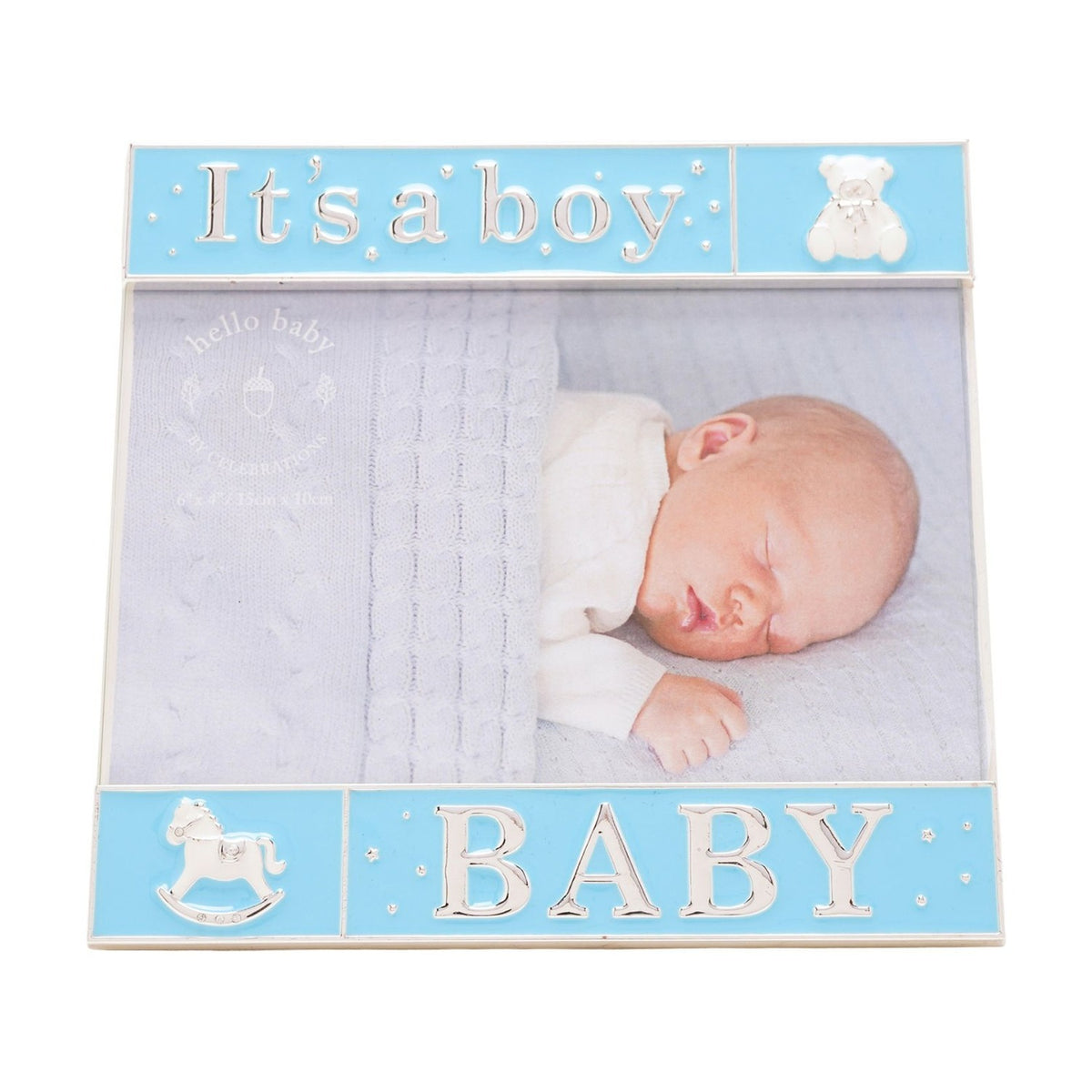 It's a Boy Silverplated & Enamel Photo Frame - Blue & Silver