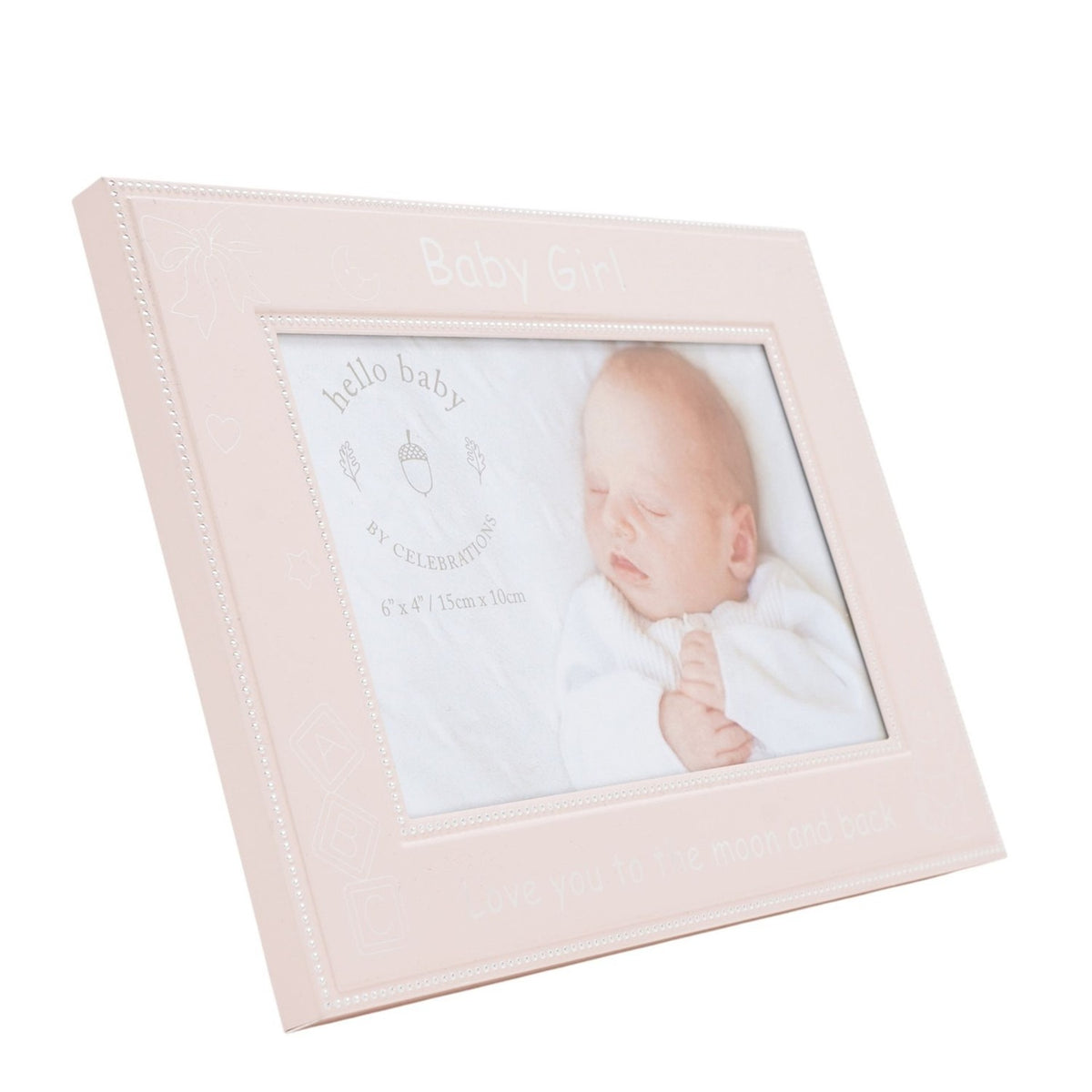Baby Girl Aluminium Photo Frame 6 x 4in - Pink & Silver
